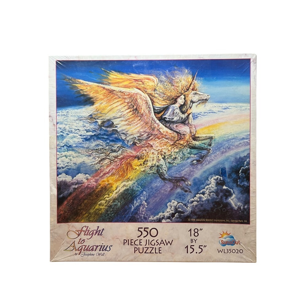 SunsOut 550 Pcs Puzzle FLIGHT TO AQUARIUS Josephine Wall Vintage 1998  18"x15.5"
